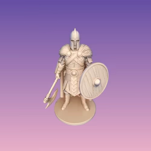 4170 Stern Viking Warrior with Shield and Axe  Ivory-Style-4