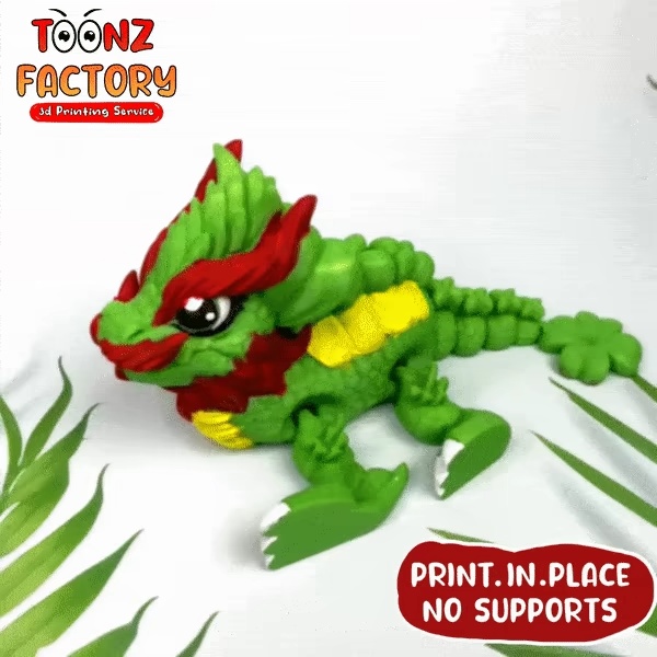 PRINT-IN-PLACE FLEXI CLOVER LEAF DRAGON ARTICULATED-7