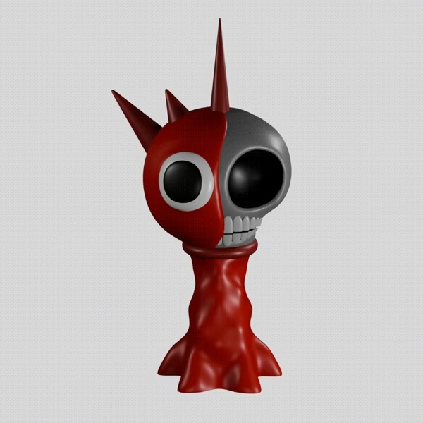 RADDY HORROR SPRUNKI INCREDIBOX | Red Sprunki 3D Model STL-1