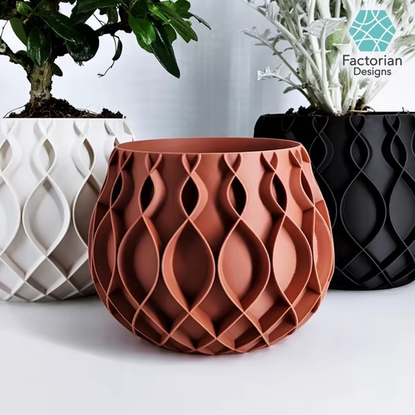 Pot de fleurs "Bellvere" | Jardinière + bac de drainage STL à imprimer en 3D-1