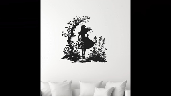 Arte mural de Alicia en el País de las Maravillas