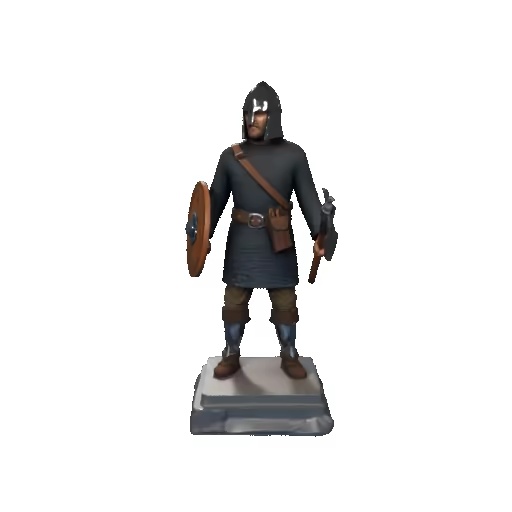 4126 Viking Warrior with Shield and Axe Minimalist STL DND-1