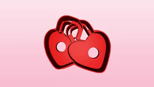 padlock hearts cookie cutter