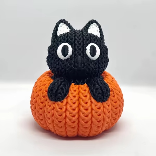 Knitted Pumpkin Cat-0