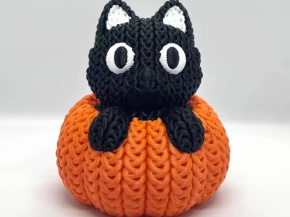 Knitted Pumpkin Cat