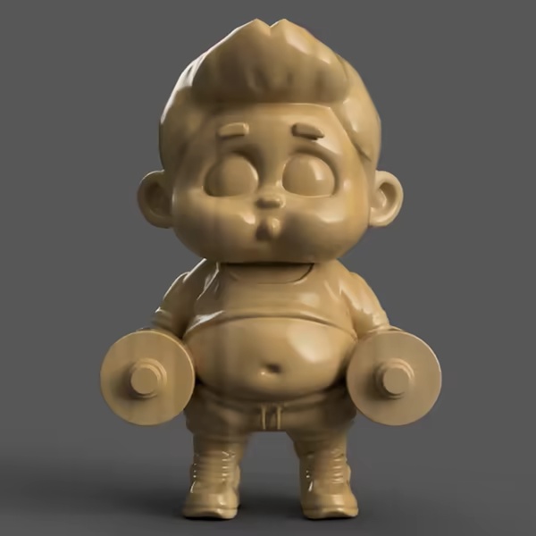 Süßes Fitness-Baby 3D-Modell – STL-Datei für lustige Dekoration