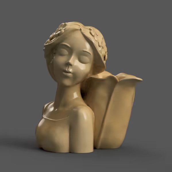 Элегантное кашпо в виде дамы – 3D STL для горшка, вазы и домашнего декора