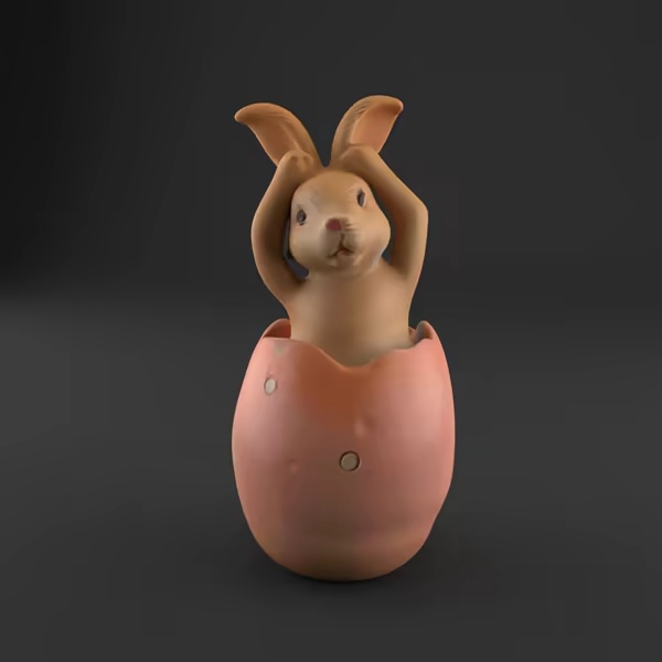 Cute Bunny in Egg – 3D STL File for Easter Decoration 2