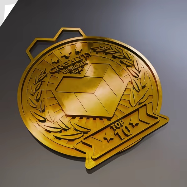Medalha Top 10 e 100 da Creality Cloud