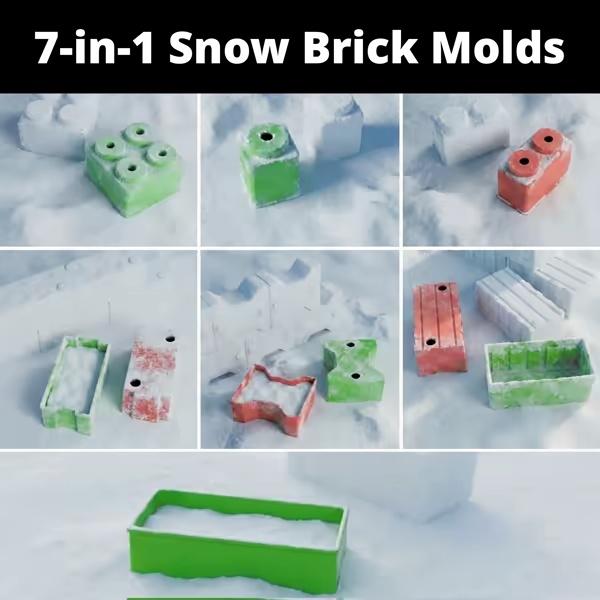 Ultimate Snow Brick Mold Pack | 7-in-1 Winter Builder Set