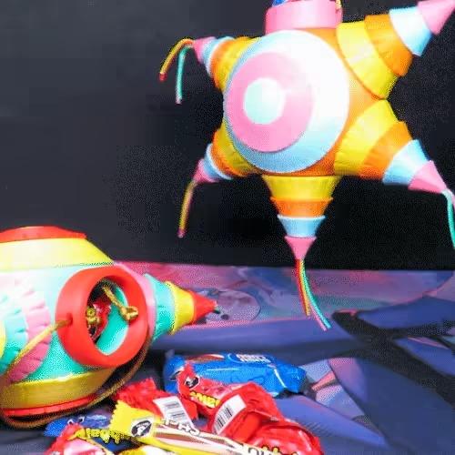 PIÑATA SÜSSIGKEITENBEHÄLTER und KUGEL