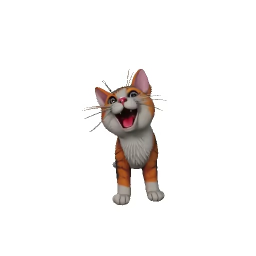 4043 Laughing Kitten 3D-Printed Minimalist-Style Statue STL-1