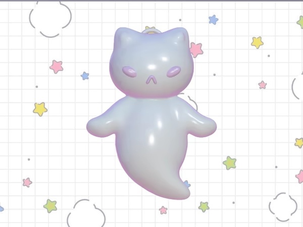 GHOST CAT CHARM \ KEYCHAIN-0