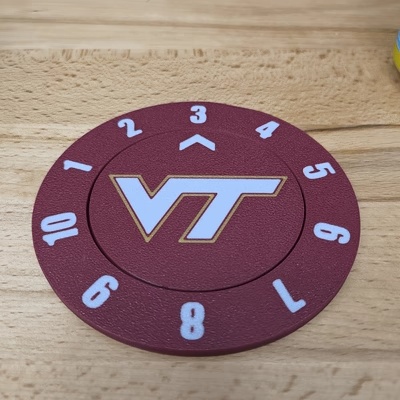 Virginia Tech Drink Count Coaster Single+Multi Color