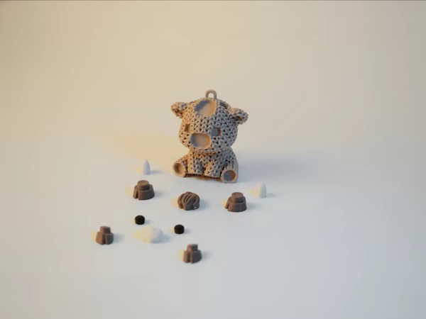 Knitted Cow Keychain-1