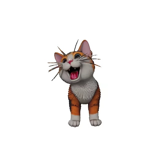 4043 Laughing Kitten 3D-Printed Minimalist-Style Statue STL-2
