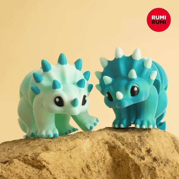 Flexi Baby Triceratops - Cute Articulated Dinosaur Toy