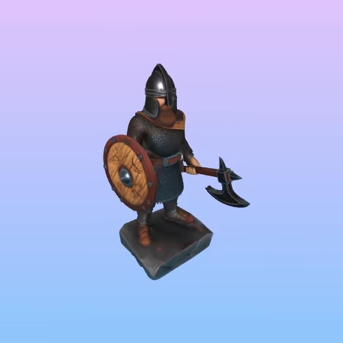 4064  Viking Warrior with Shield and Axe Style Minimalist-2
