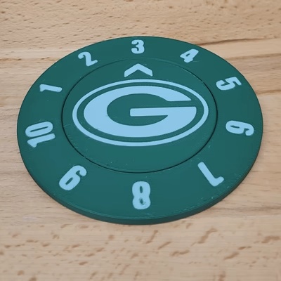 Green Bay Packers Drink Count Coaster (Single & Multi Color)