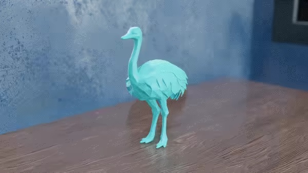Low Poly Ostrich-0