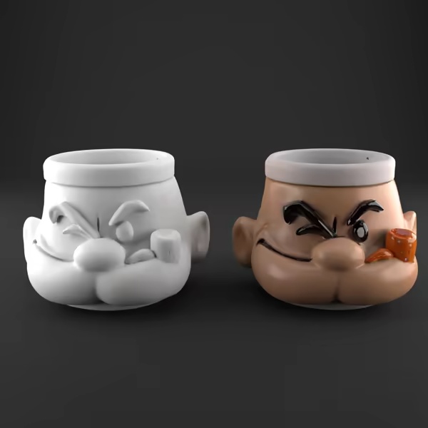 Popeye Head Pot – 3D STL Planter, Pen Holder and More