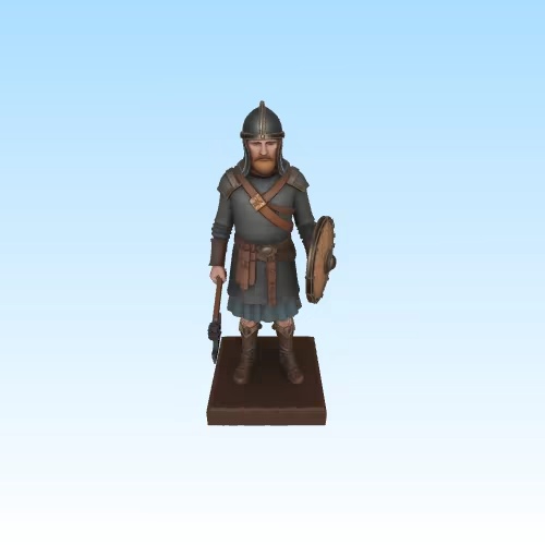 4377 Viking Warrior with Shield and Axe Ivory-Style STL DND-2