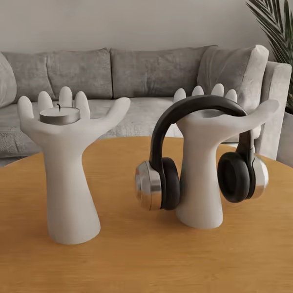 Hand-Shaped 3D Holder – STL File for Headphones Candles