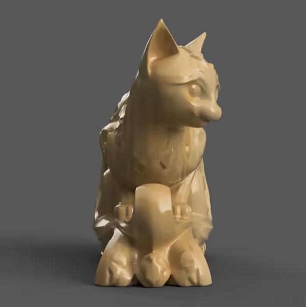 Ornamental Cat 3D Model Elegant STL File for Home Decor