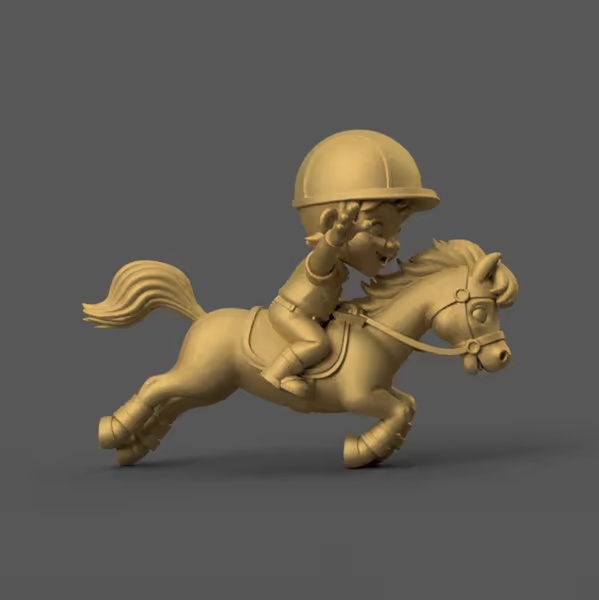 Fun 3D Pony Model for Kids - Perfect Desk Decor without base