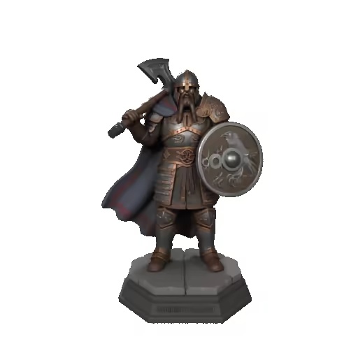 4327 Viking Warrior with Shield and Axe Ivory-Style STL DND-1