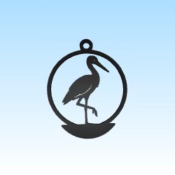 Ornement d'arbre de noël cigogne