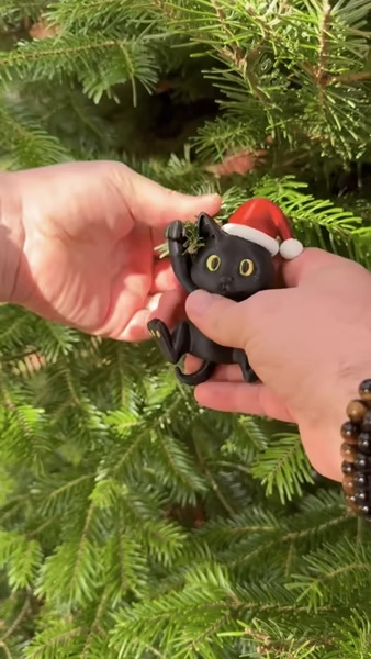 猫のクリスマスツリーオーナメント