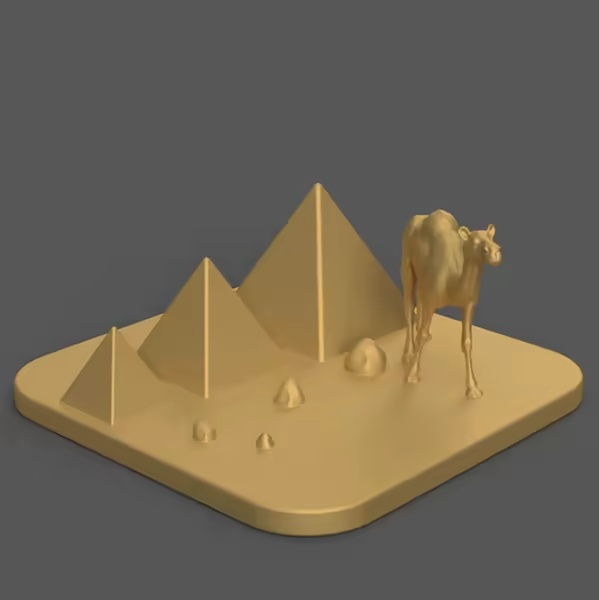 Camel and Pyramids Diorama STL – Egypt Gift 3D Print