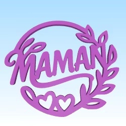 Wallart maman coeur motherday