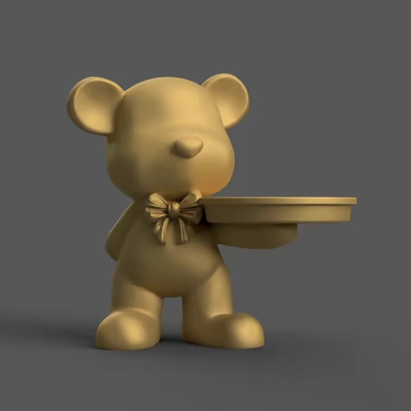 Cute Bear Tray Holder – 3D STL File for Desk Home Decor