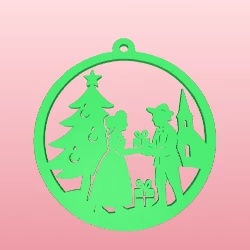 Wallart xmas scenic Scherenschnitt