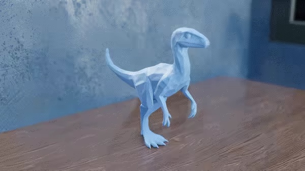 Low Poly Velociraptor-0