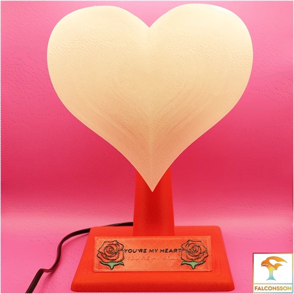 Retro Heart Lamp with Customizable Text-0
