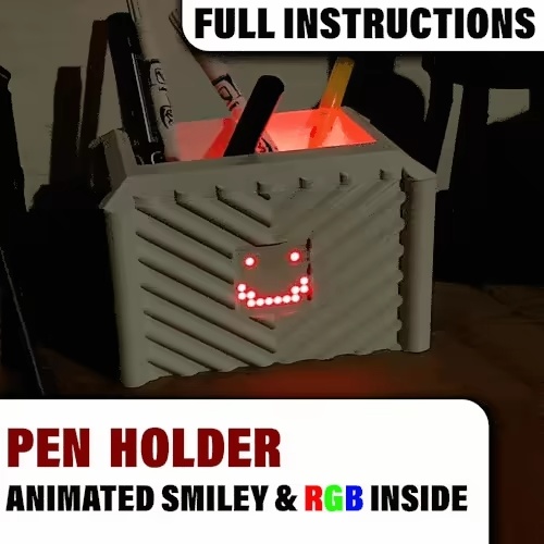 Smiley Face Pen Holder | RGB Inside