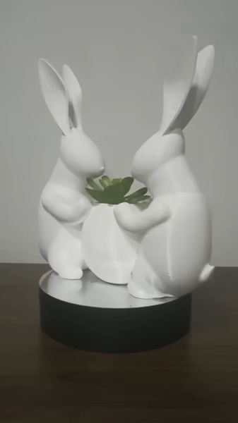 Vaso Coppia di Conigli: Adorabile Regalo di Pasqua-4