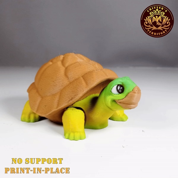Flexi-Schildkröte | Keine Stützen | Print-in-Place | Gelenkig