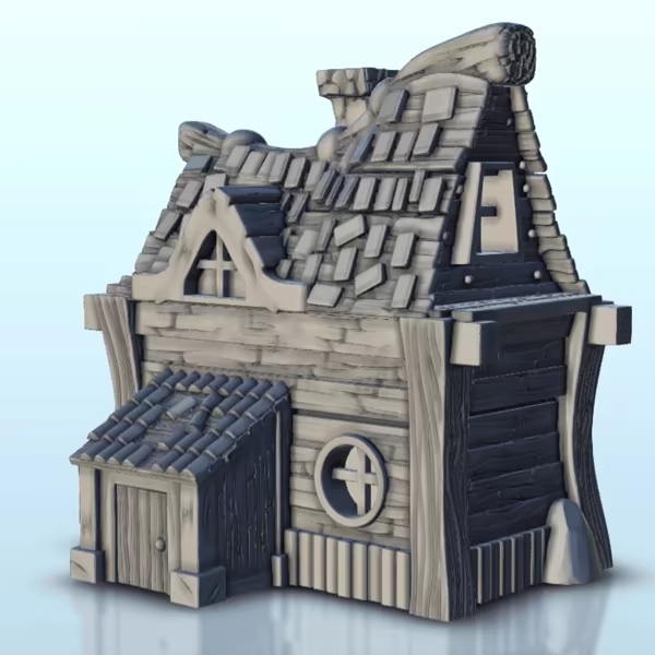Wooden traditionnal house 1 - miniatures warhammer terrain s