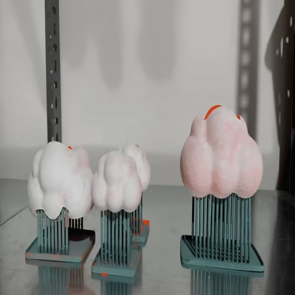Minimalistisches Wolken- und Regenthema-Badezimmer-Set
