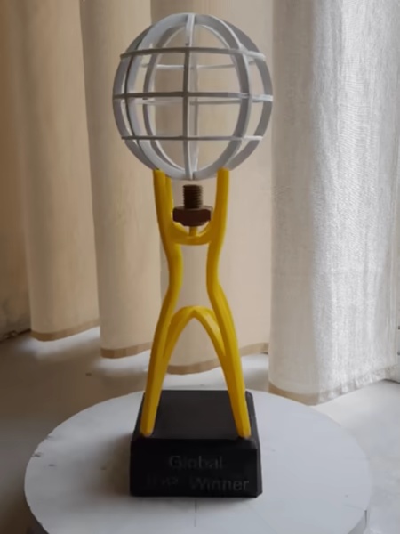 3D Printed  Trophy : "GLOBAL  3DP Winner Trophy"-0