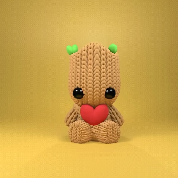 knitted baby groot heart | Keychain