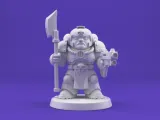 Sci-Fi Heavy Armored Warrior – Chubby Stylized 3D Printable-1