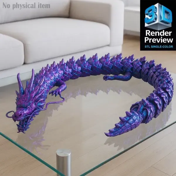 Шарнирная фигурка китайского дракона STL – гибкая 3D-печать