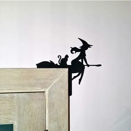 Flying witch door decoration