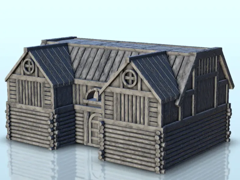 Wooden log warehouse (3) - miniatures warhammer mini RPG sce