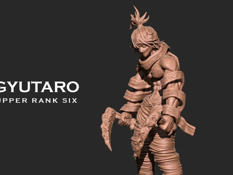 Caçador de demónios - Gyutaro rank 6 anime Modelo de impressão 3D